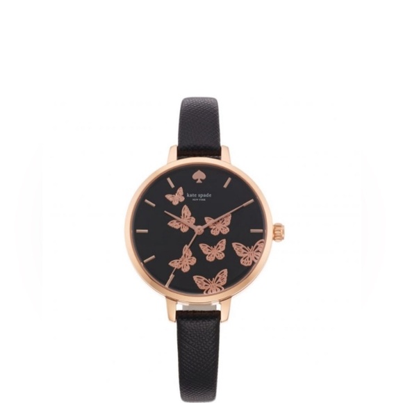 kate spade Accessories - Kate Spade Butterfly Metro Leather Strap Watch